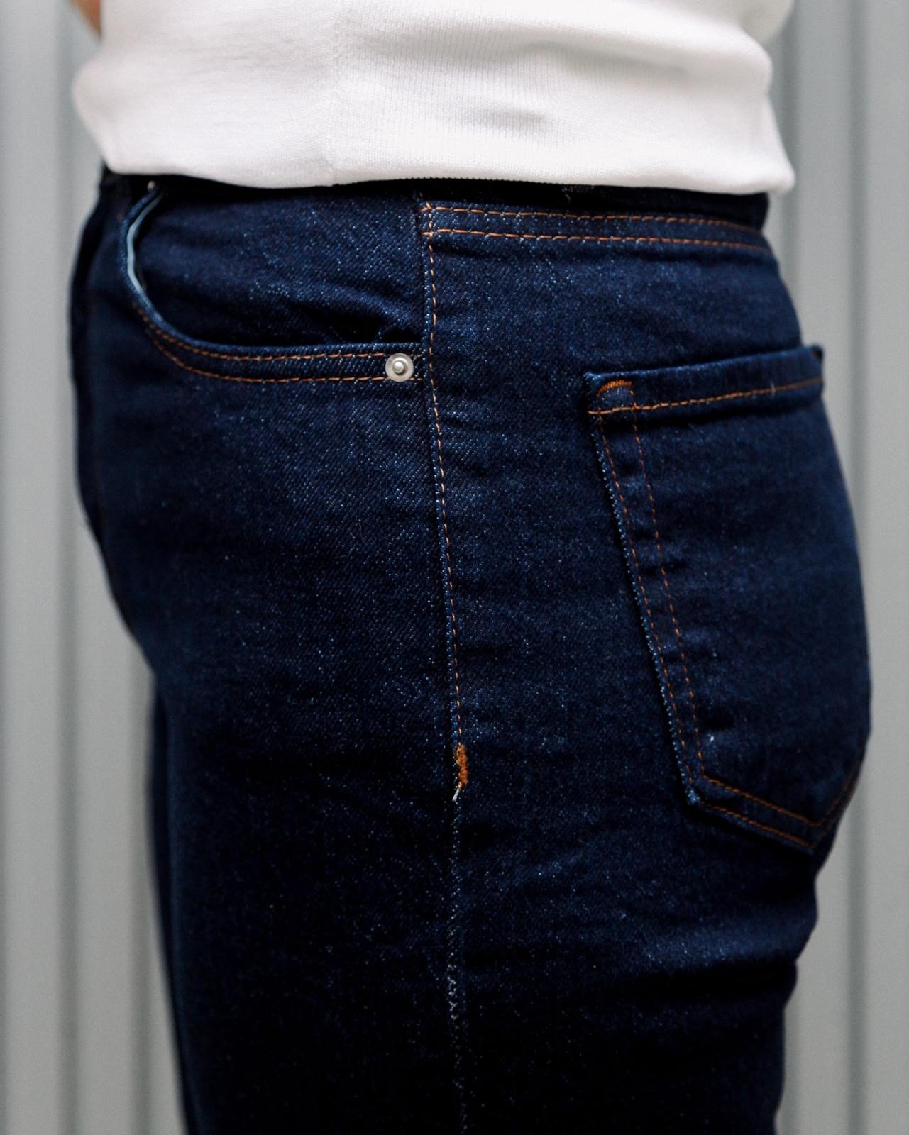 Straight Model Kesik Paça Koyu Lacivert Jean