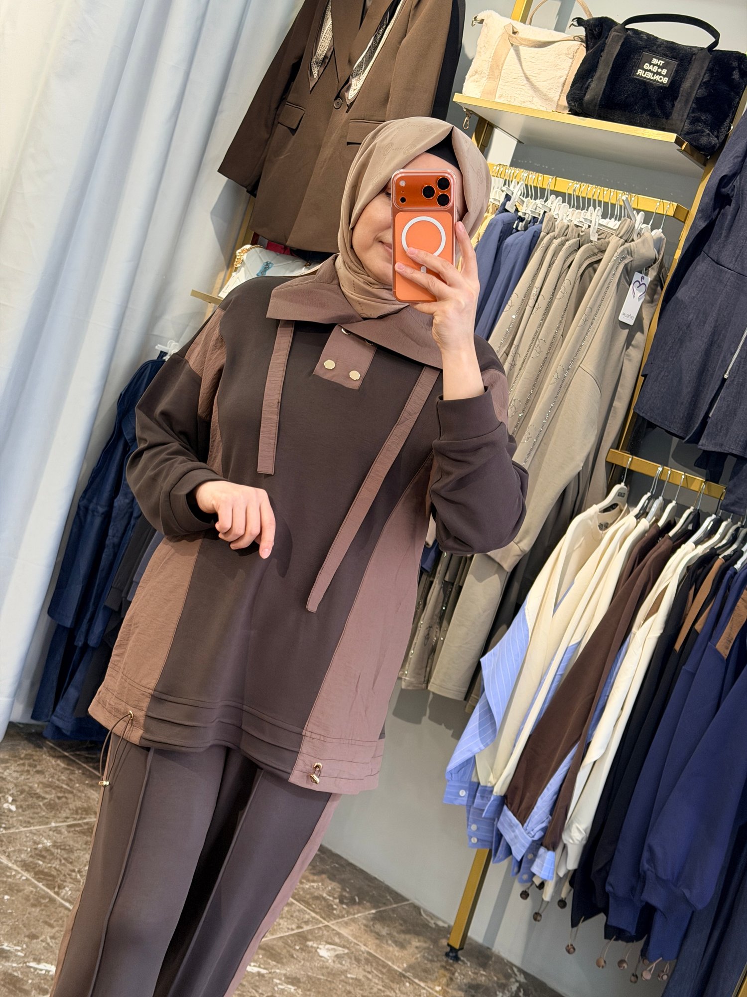 10781 Paraşüt Geçişli Oysh Takım | Kahverengi