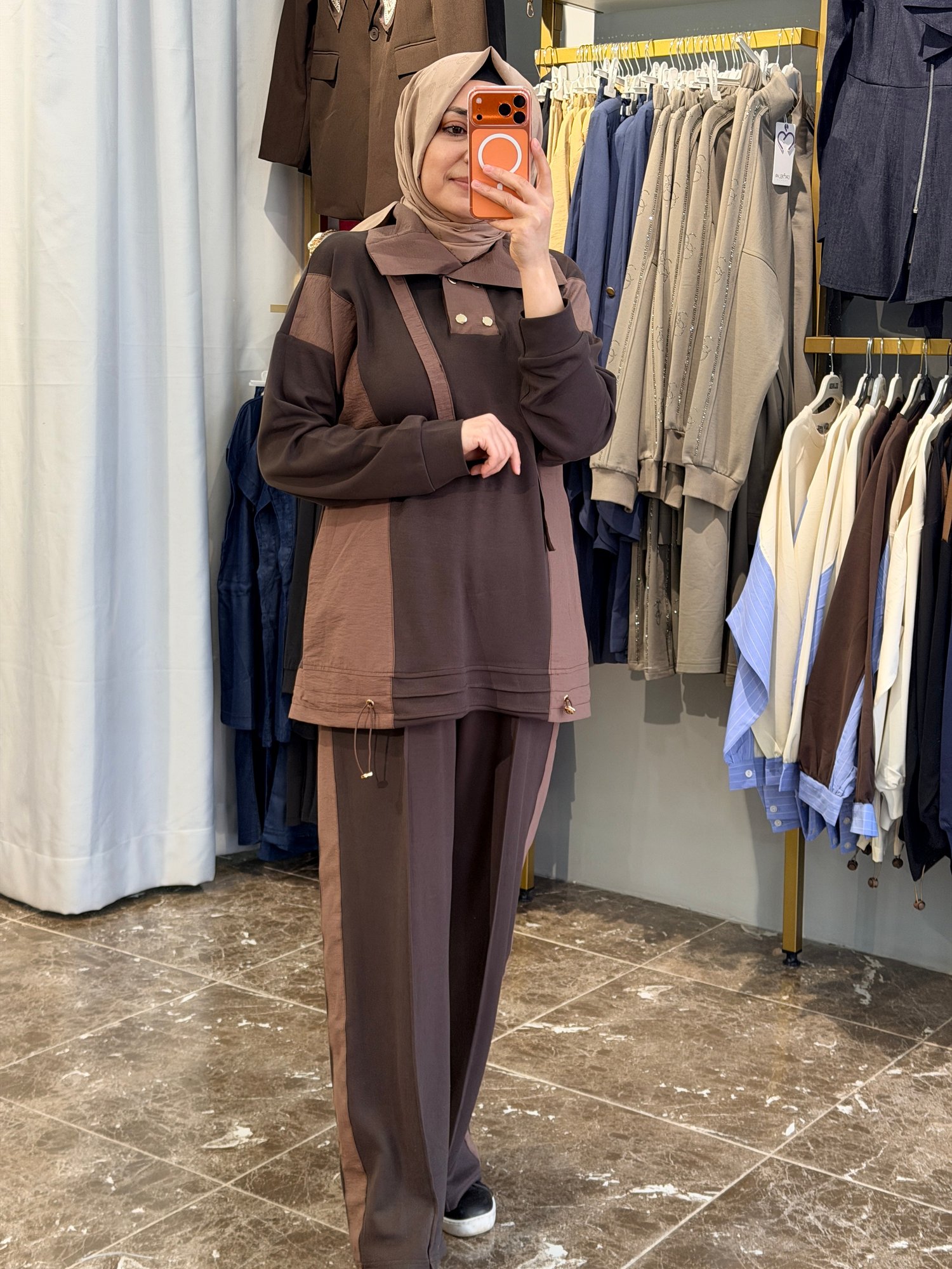 10781 Paraşüt Geçişli Oysh Takım | Kahverengi