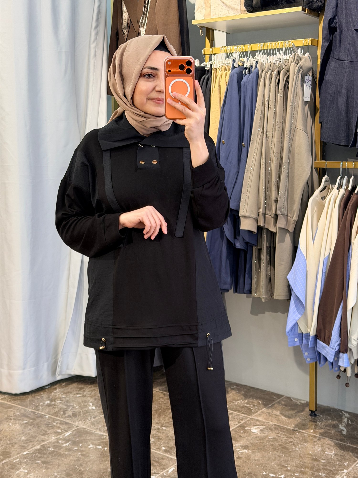10781 Paraşüt Geçişli Oysh Takım | Siyah