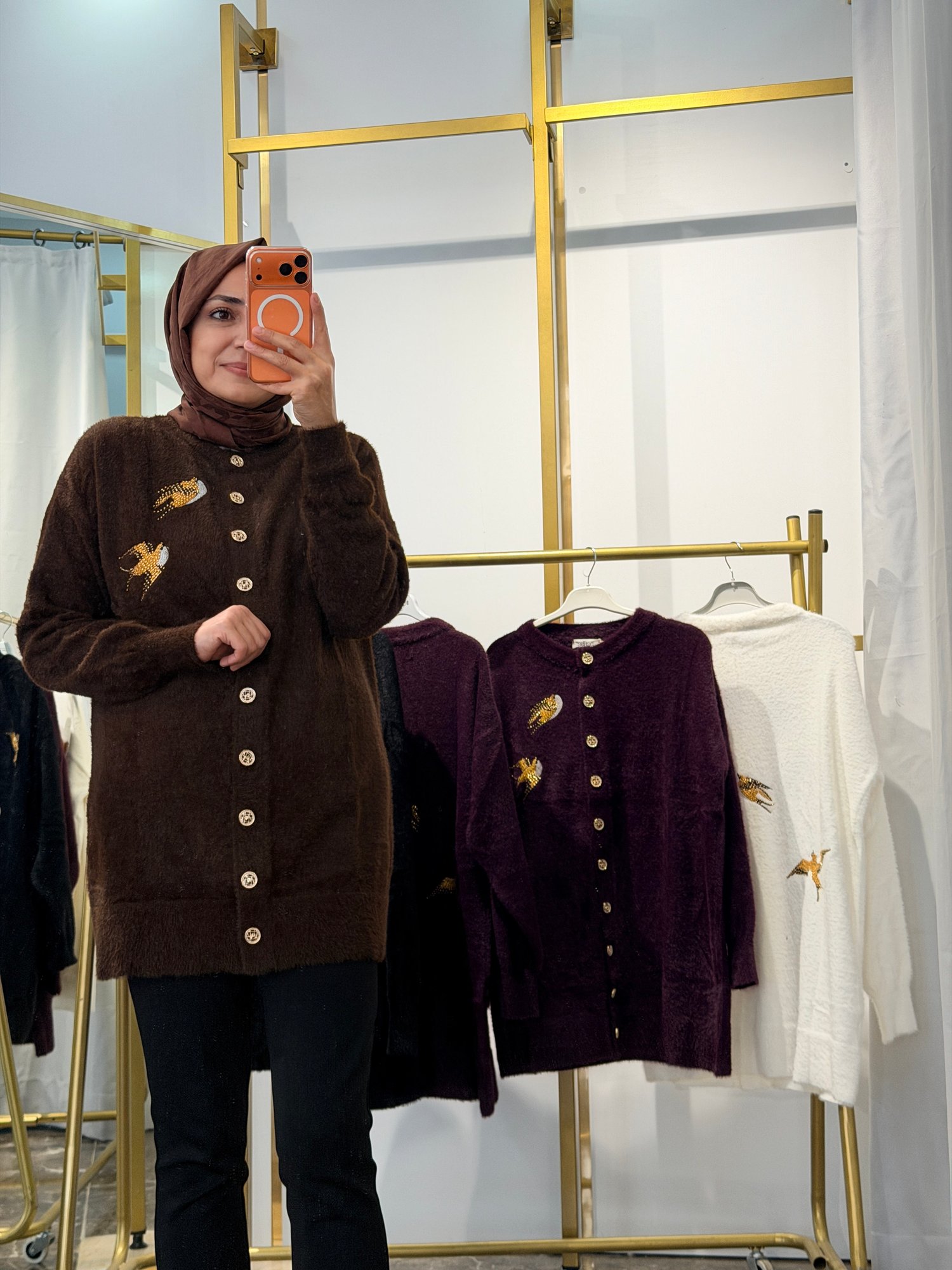 140718 KUŞ DETAYLI ANGORA HIRKA 