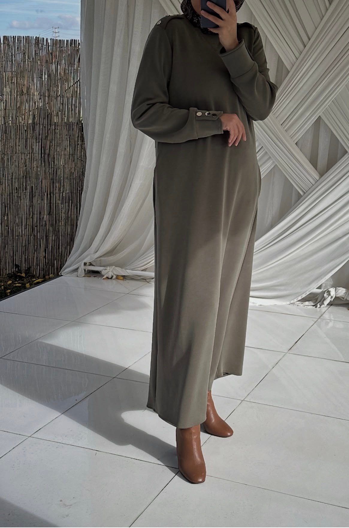 2801 Oysho Elbise | Haki