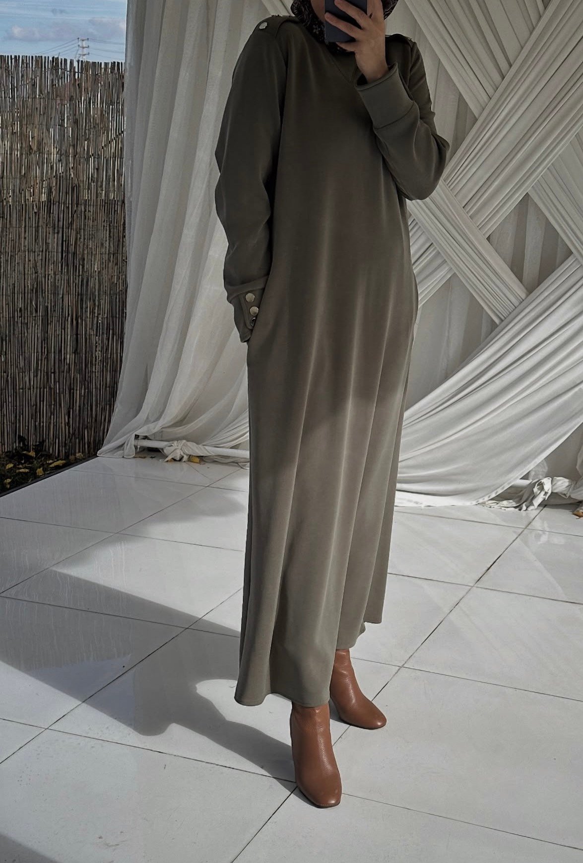 2801 Oysho Elbise | Haki