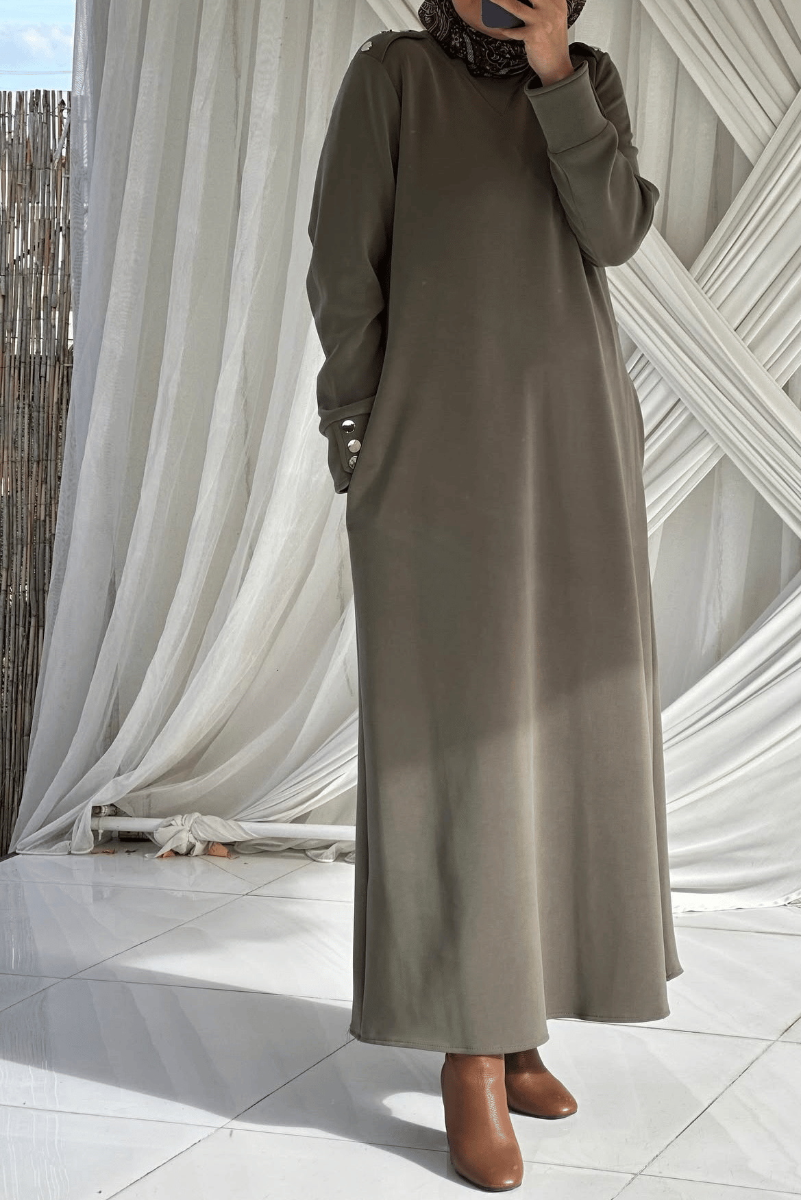 2801 Oysho Elbise | Haki