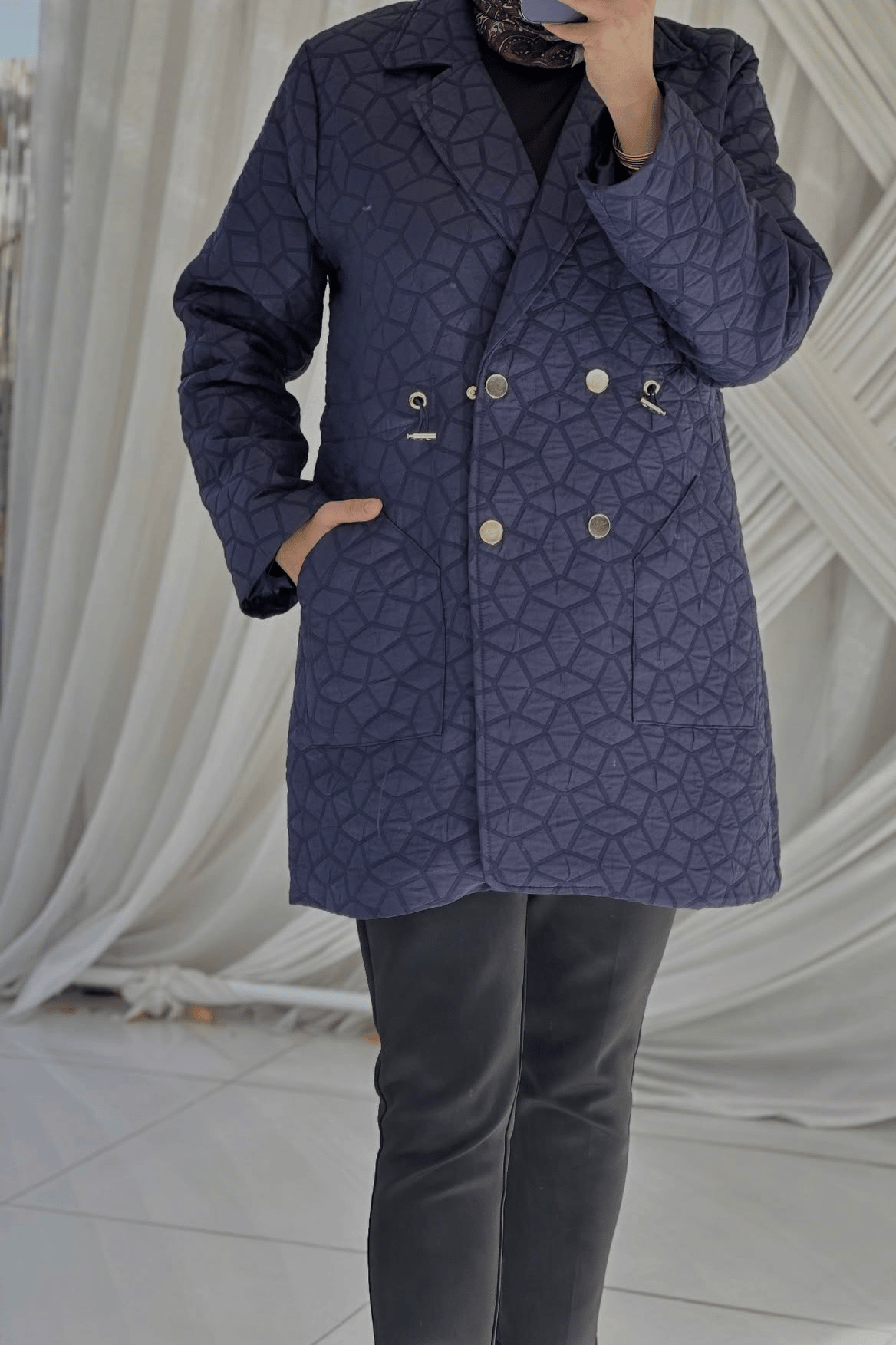 2877 Kapitone Kap | Lacivert