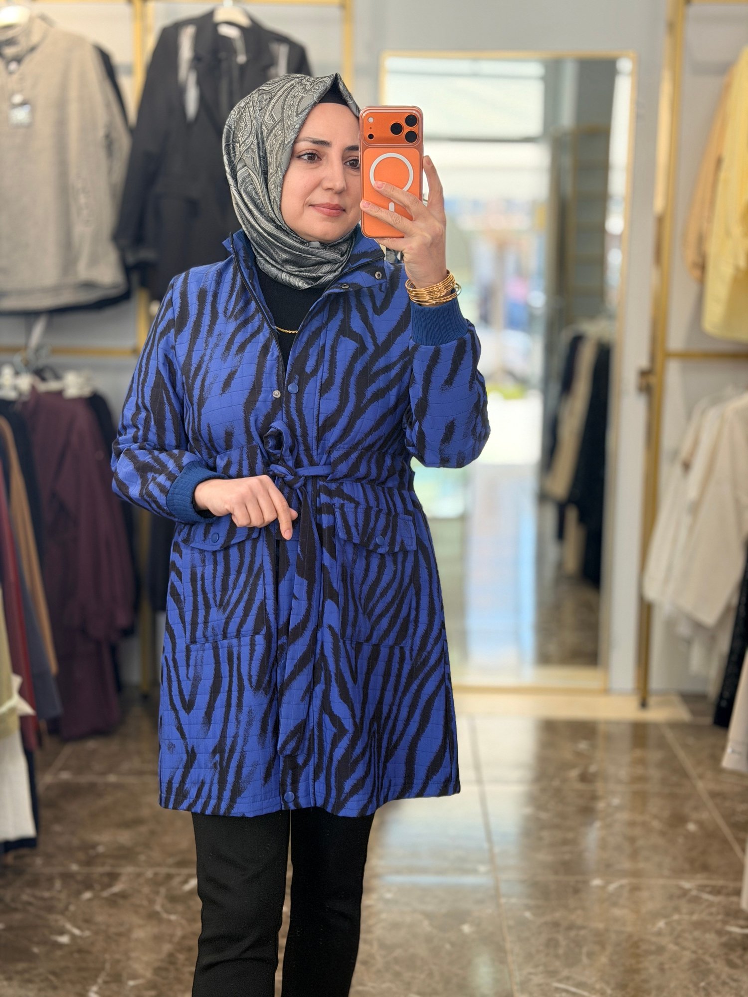3005 Kapitone Belden Bağlamaları Leopar Kap