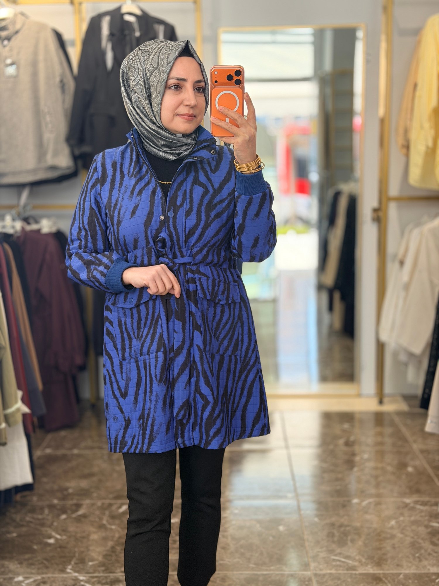 3005 Kapitone Belden Bağlamaları Leopar Kap