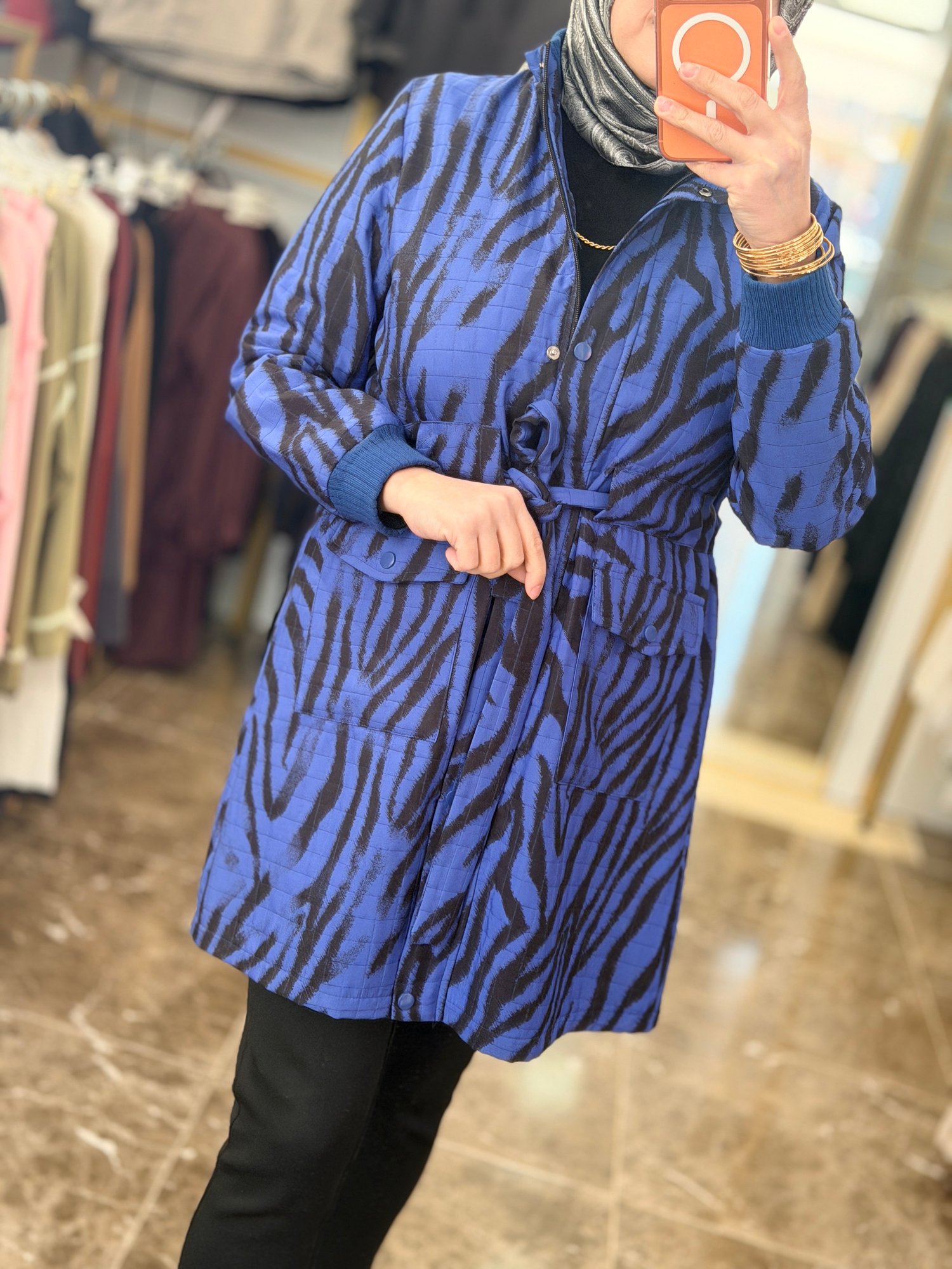 3005 Kapitone Belden Bağlamaları Leopar Kap