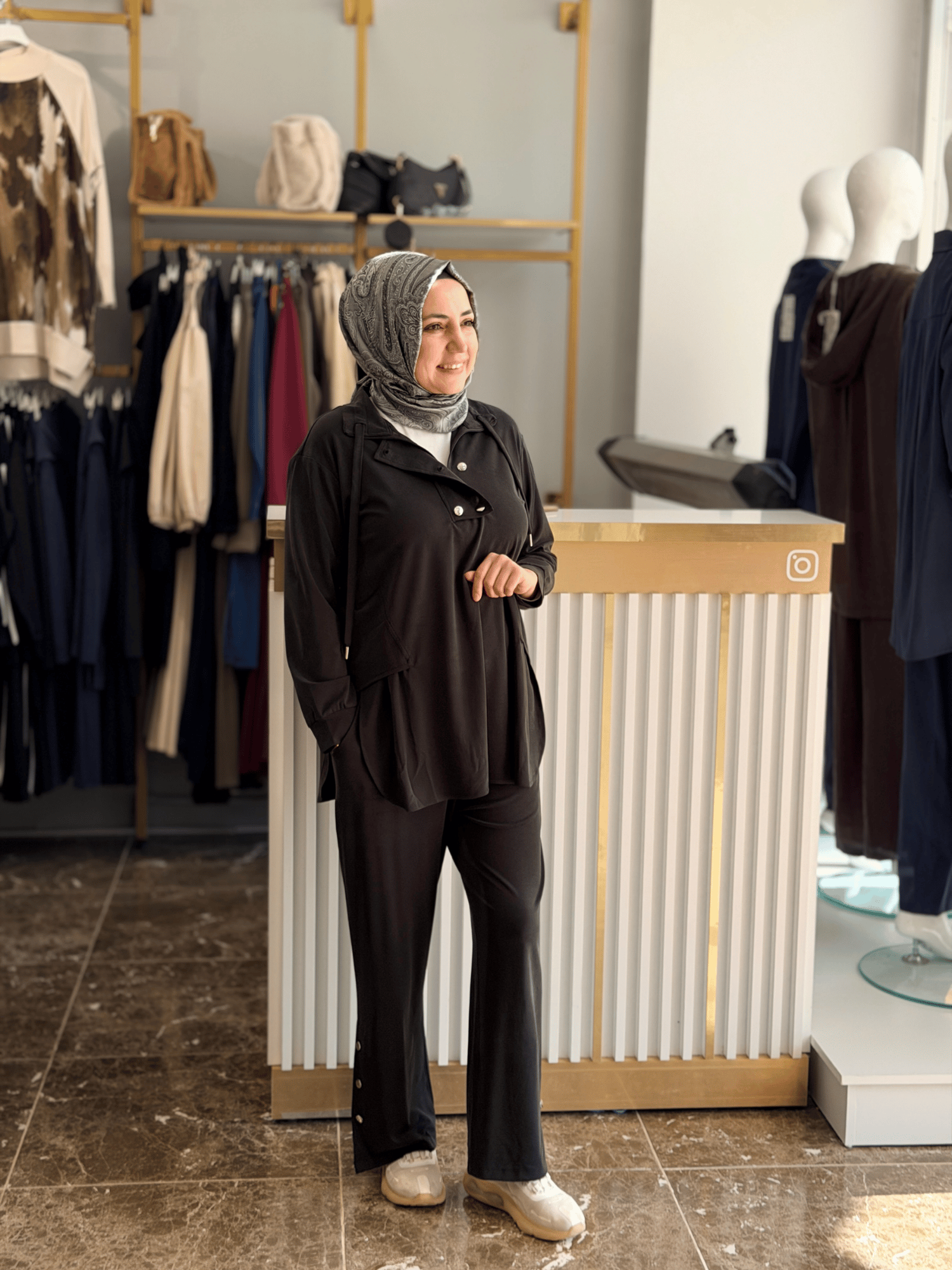 4417 Önden Fermuarlı 2'li Eşofman Takım | Siyah