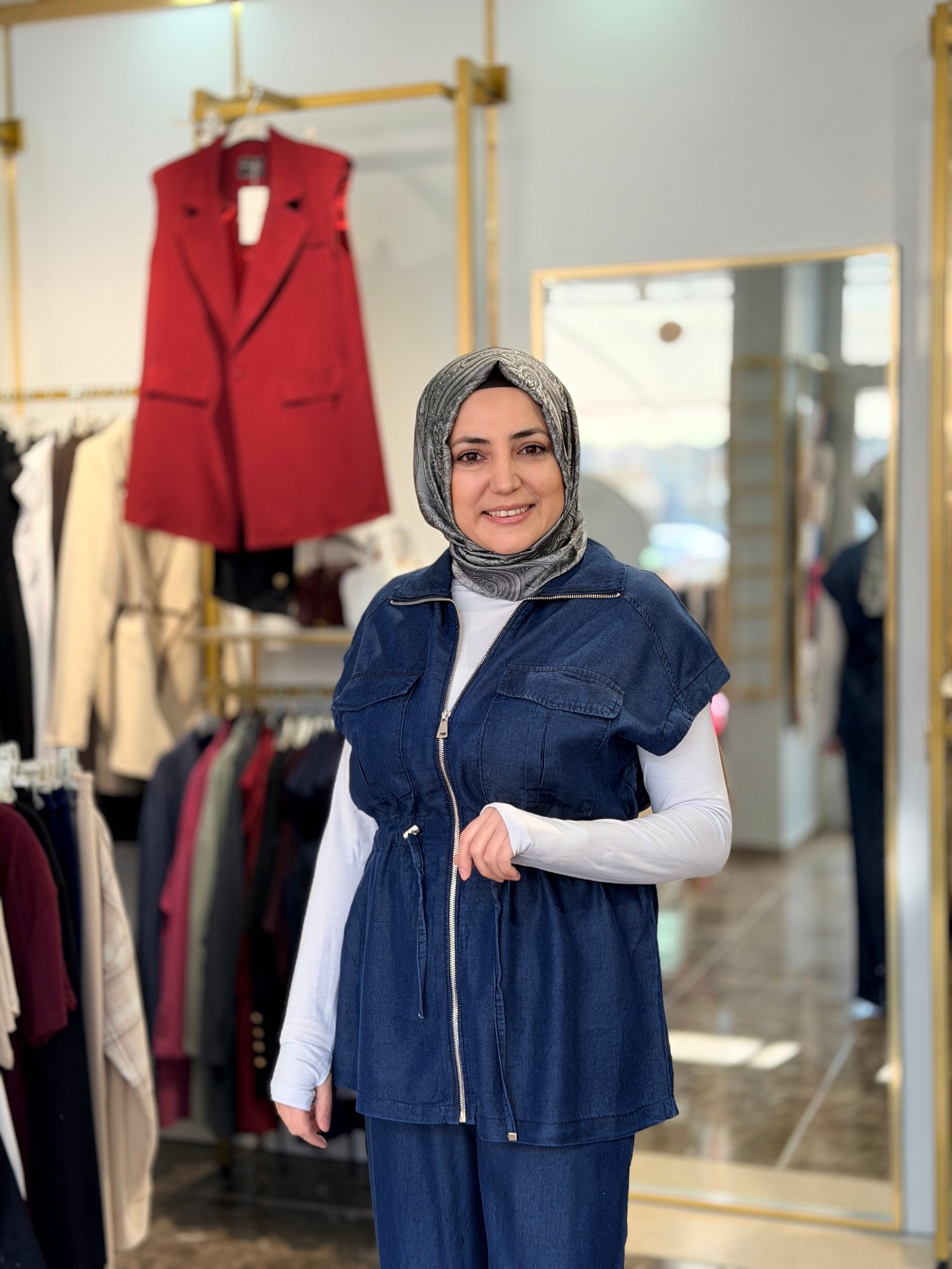 6109 Yelekli Tensel Kot Takım | Lacivert