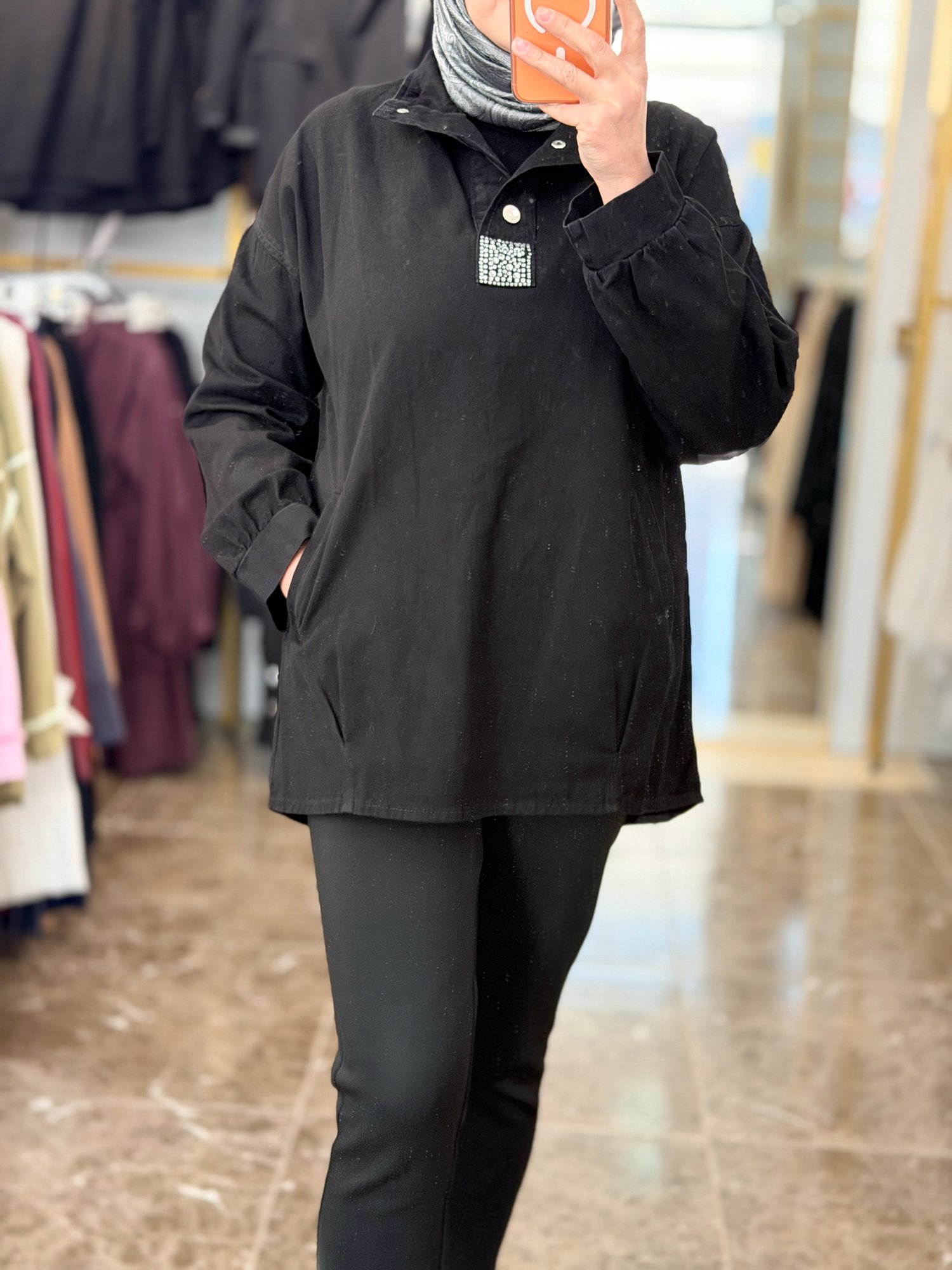 7395 Kot Tunik | Siyah