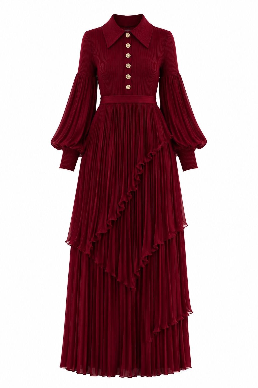 EMİNE ELBİSE BORDO 