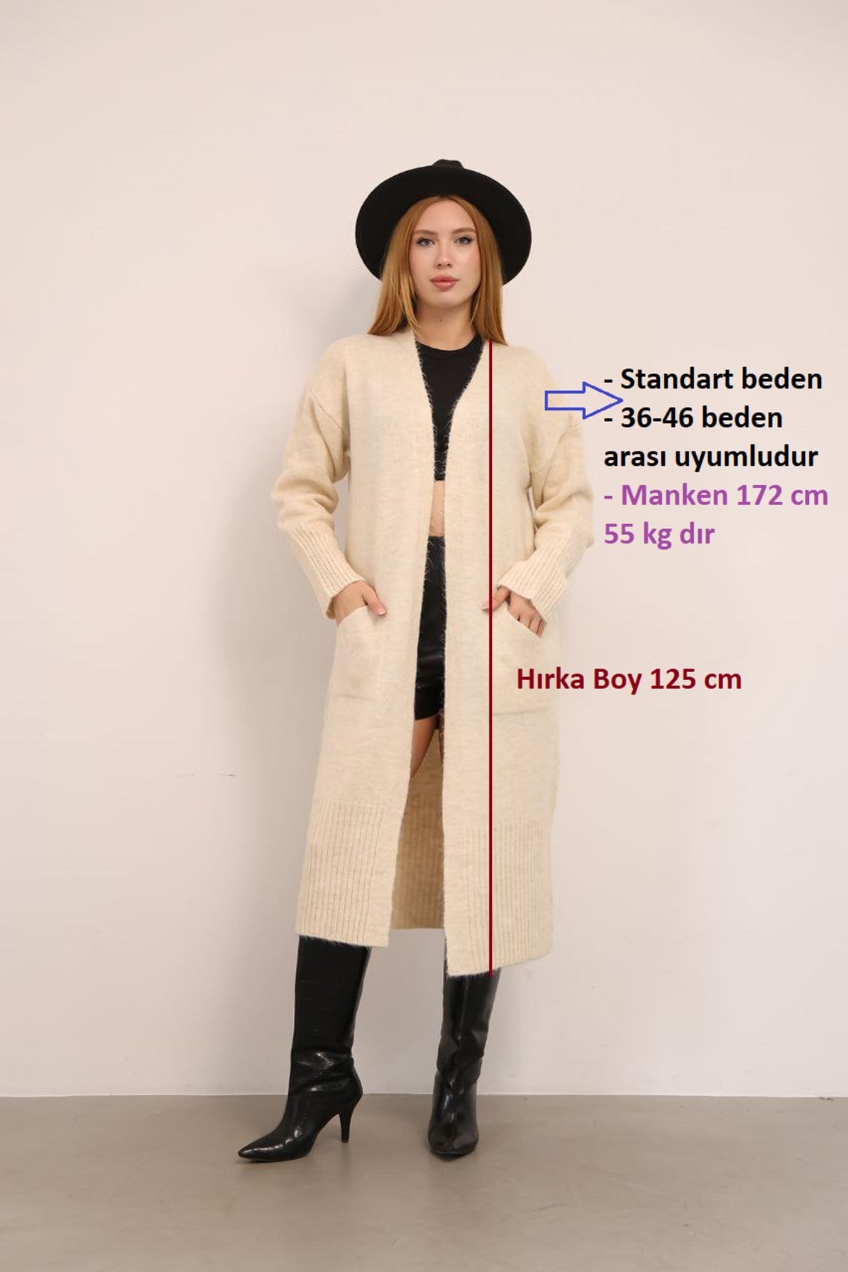 Kadın Kışlık Triko Yünlü Uzun Hırka