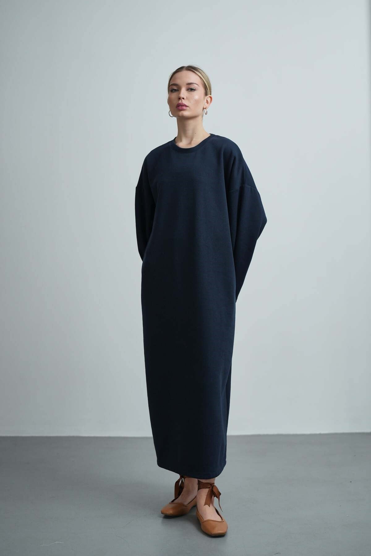 Kadın Oversize Basic Penye Elbise