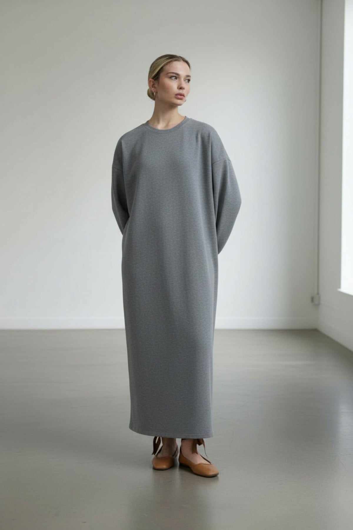 Kadın Oversize Basic Penye Elbise