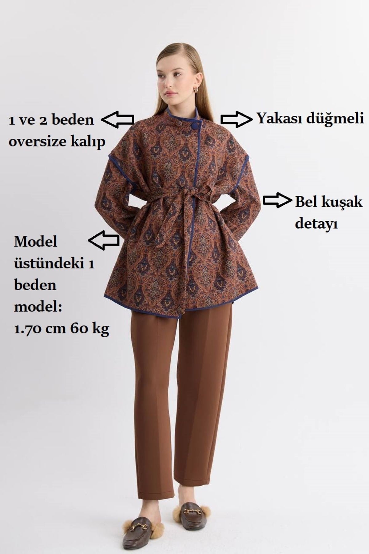 Kadın Yandan Bağlamalı  Tasarım Kimono Ceket