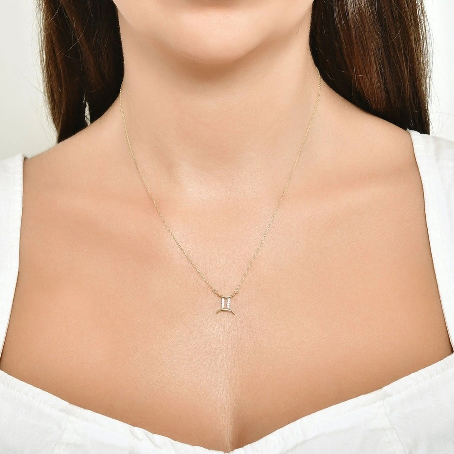 İkizler Burcu Altın Kolye