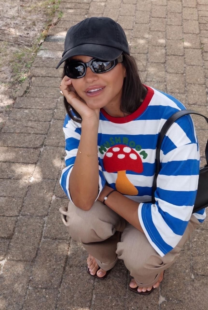 Mushroom Pop Çizgili T-Shirt