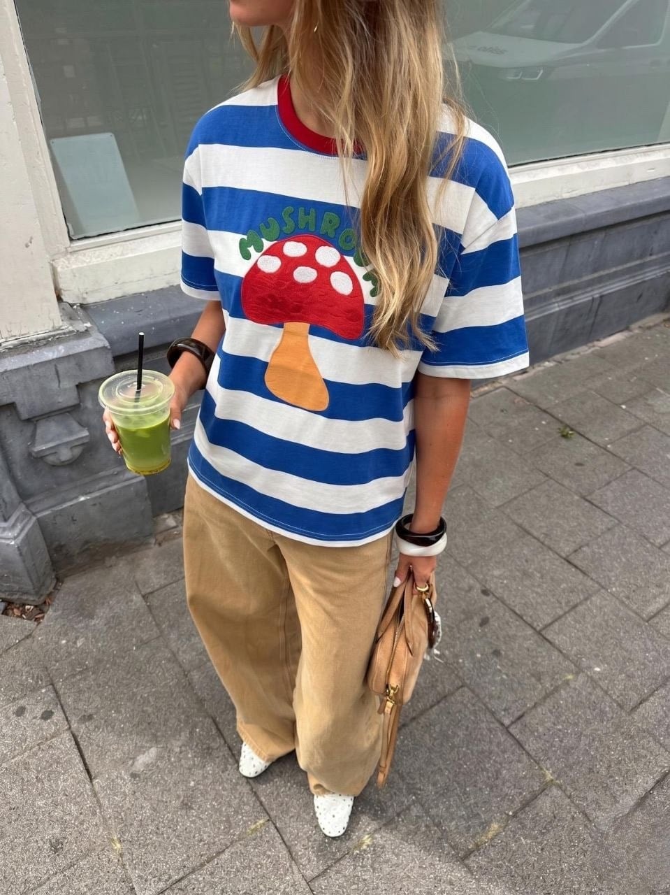 Mushroom Pop Çizgili T-Shirt
