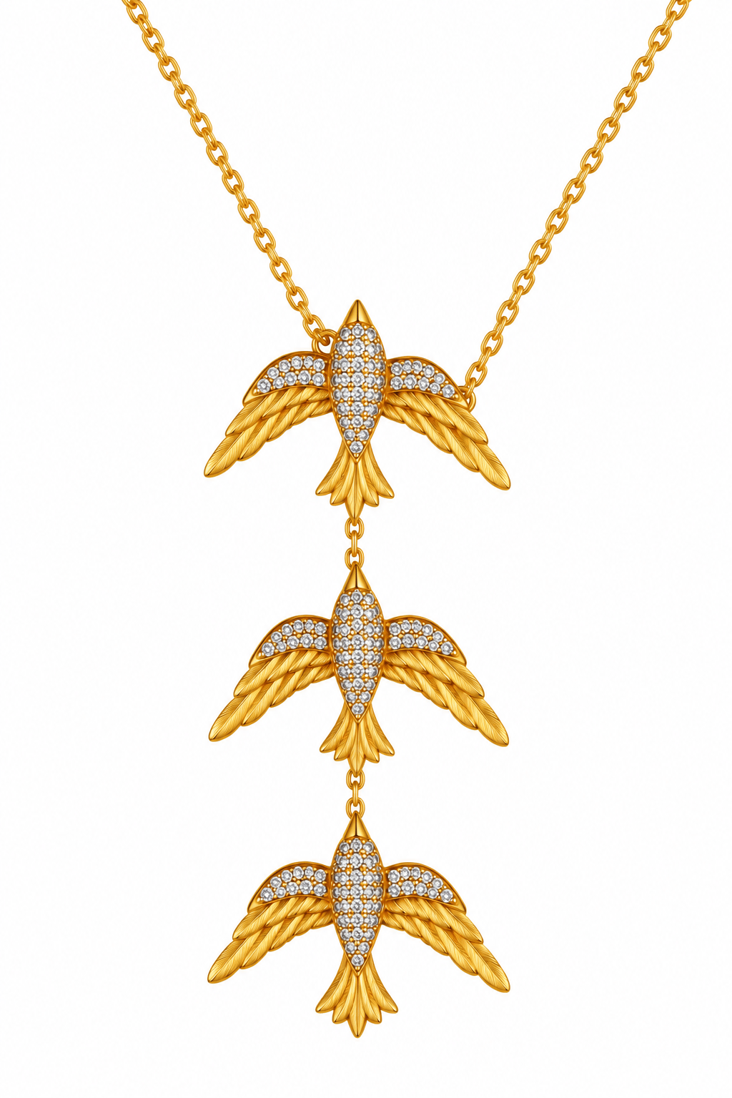 Birds of Eternity Mid Size Triple Kolye