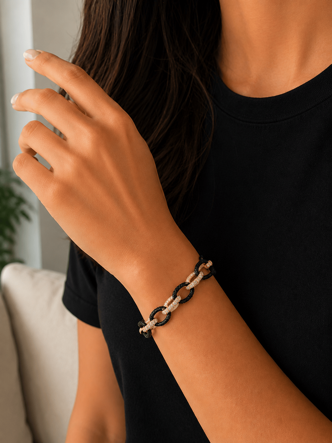 Black Matte Chain Bracelet