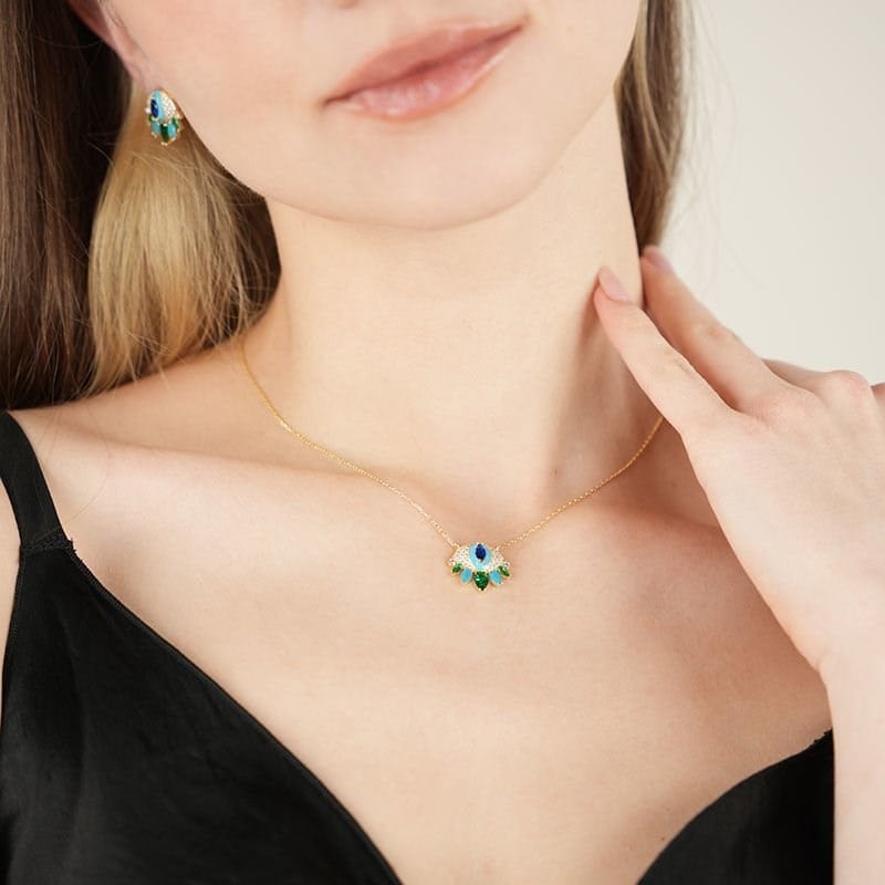 Enamel Blue Eye Necklace