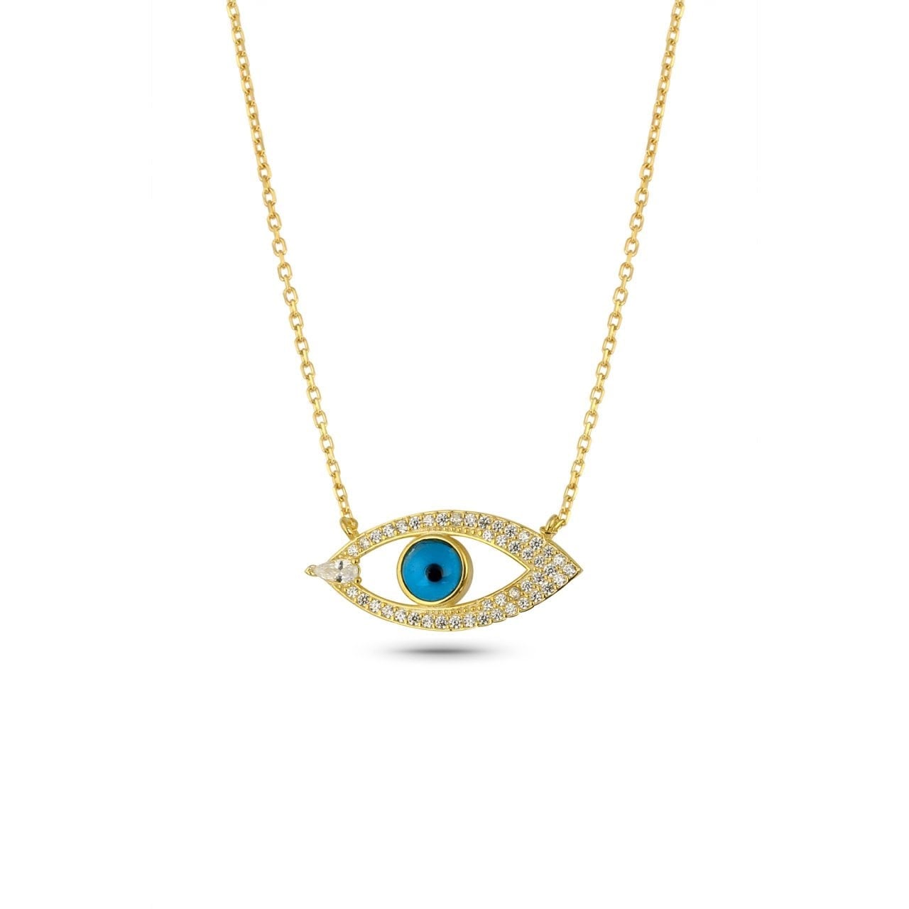 Gold Blue Eye Necklace