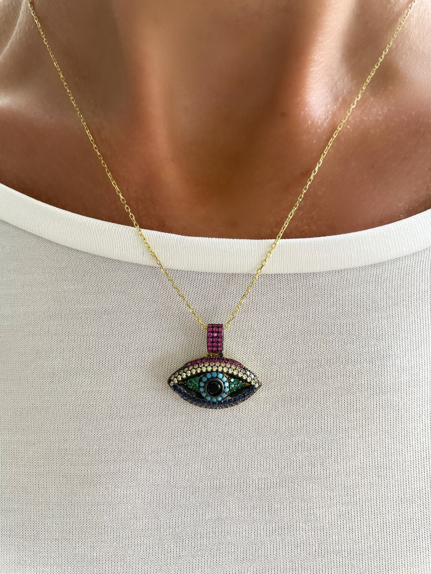 Multicolor Alina Eye Necklace
