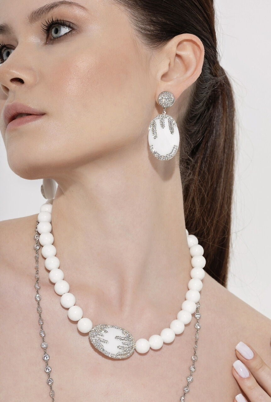 White Summer Earrings