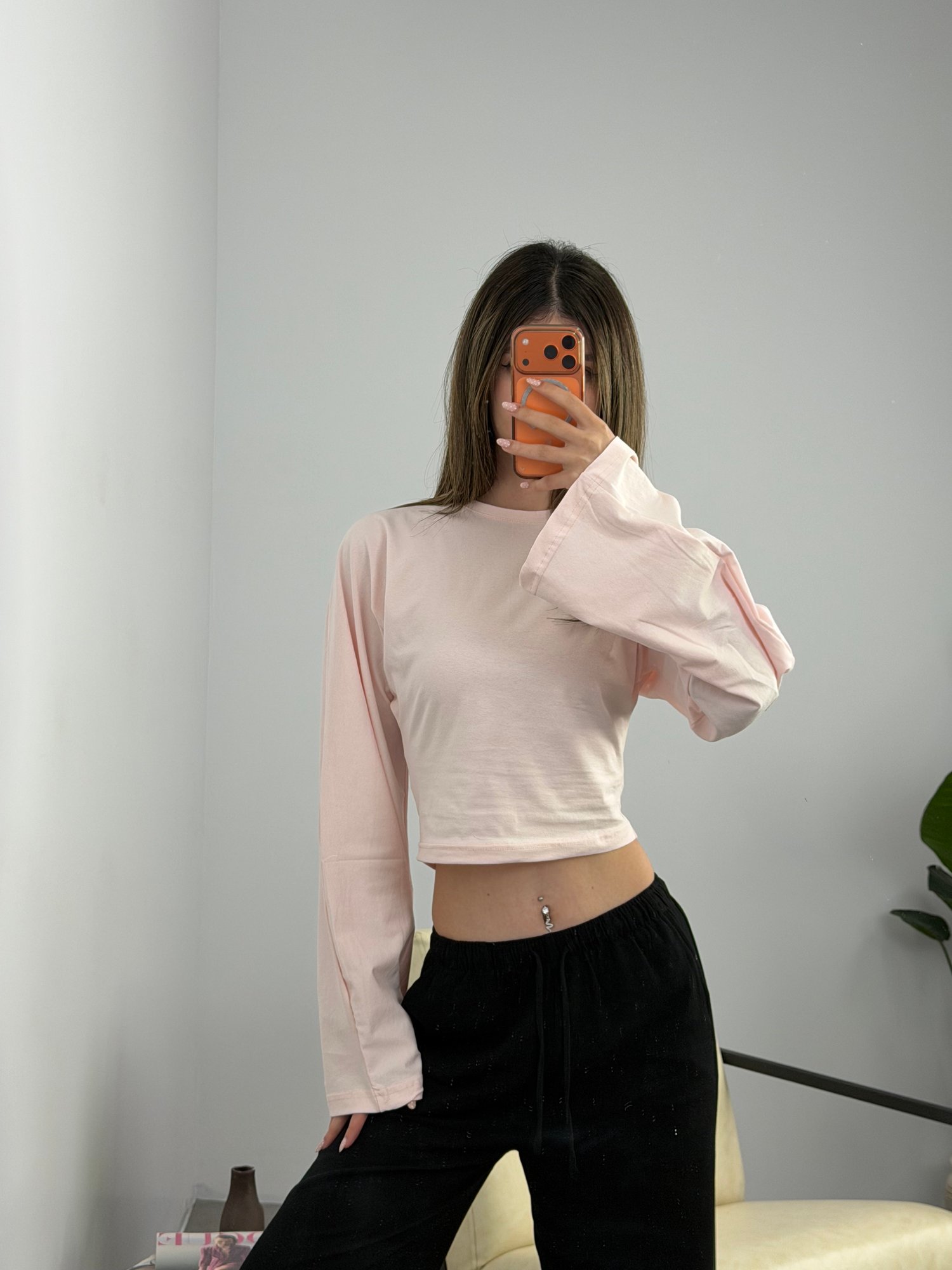 Esnek Fit Crop Pudra