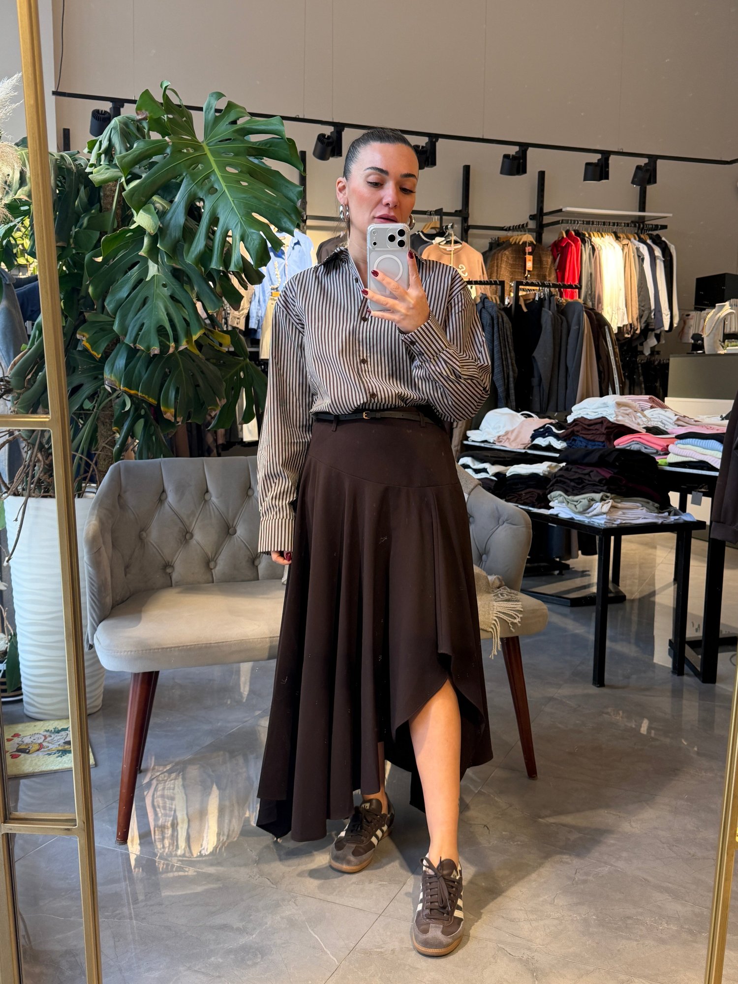 Çizgili Poplin Kumaş Gömlek