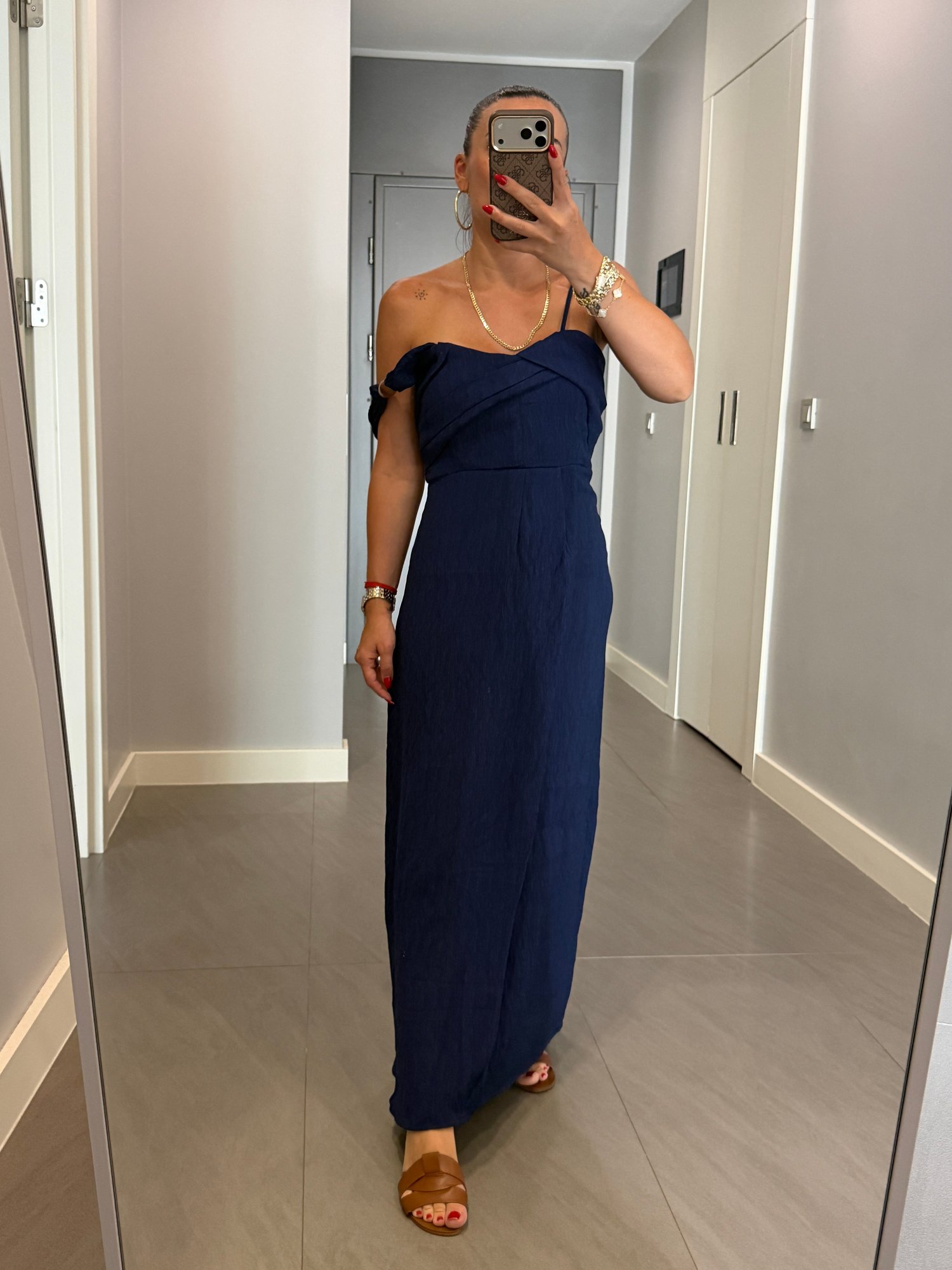 Drape Detaylı Anvelop Elbise