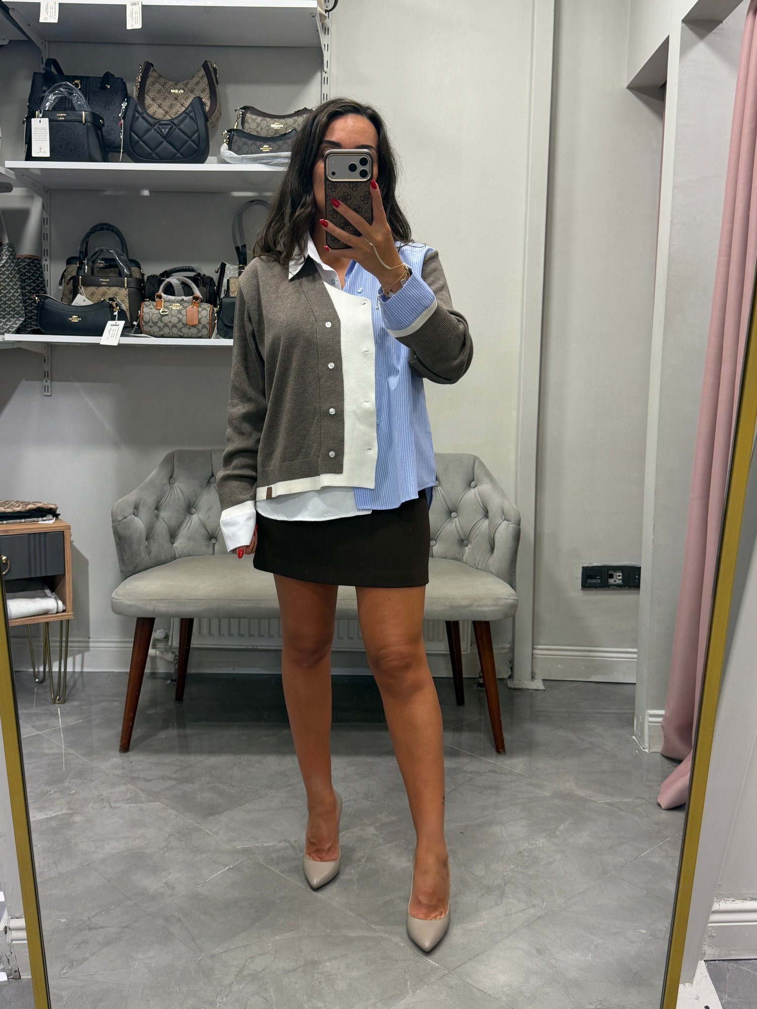 Triko Detaylı Tasarım Gömlek