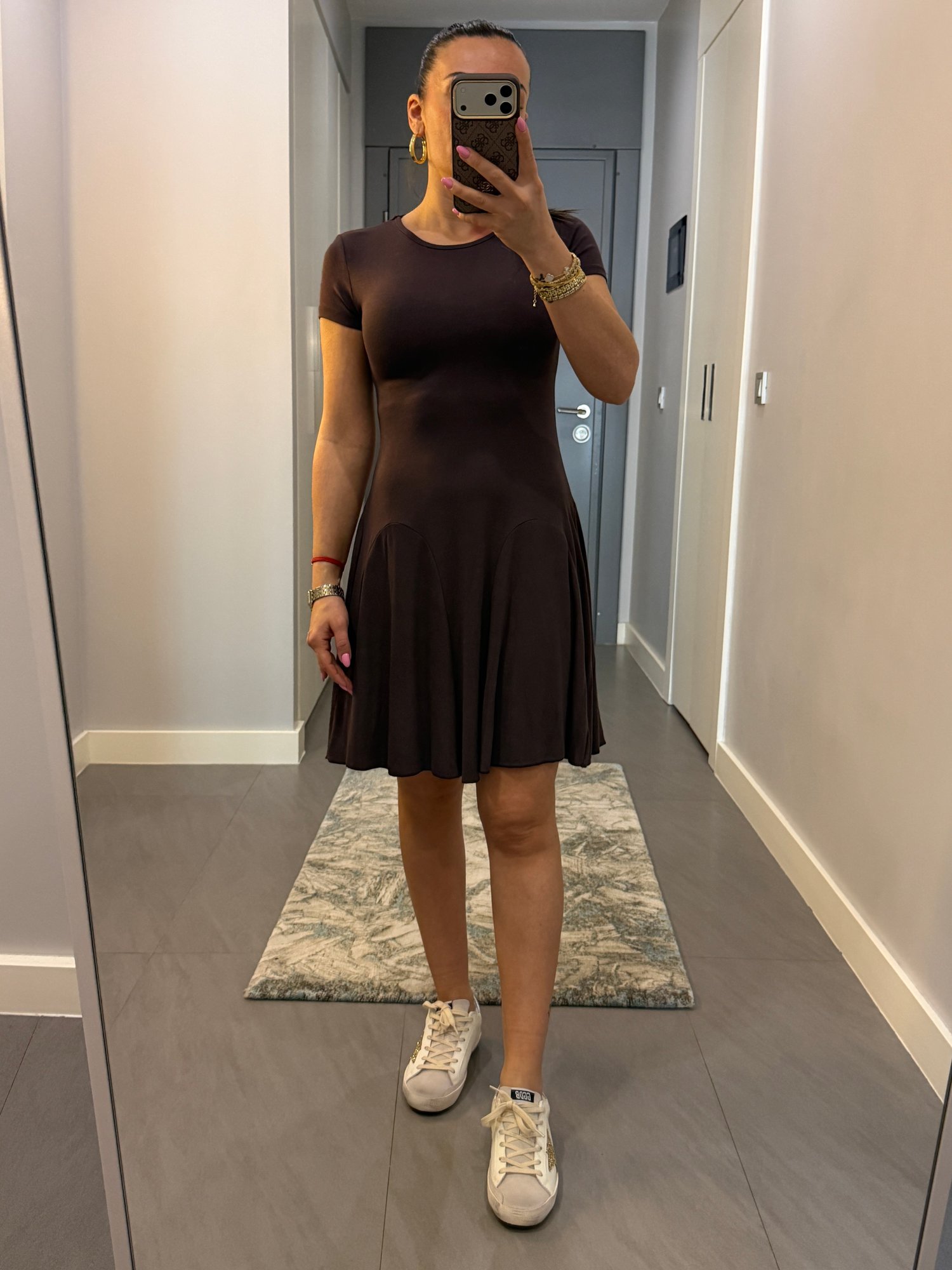 Volanlı Modal Kumaş Elbise