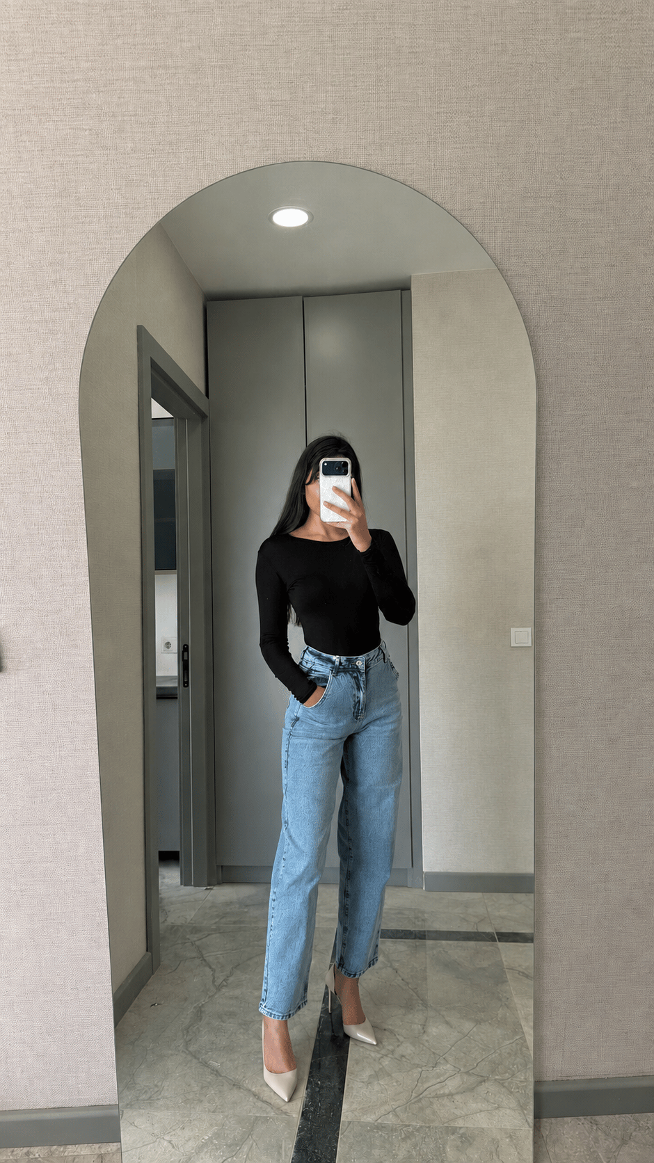 Yüksek bel mom jean