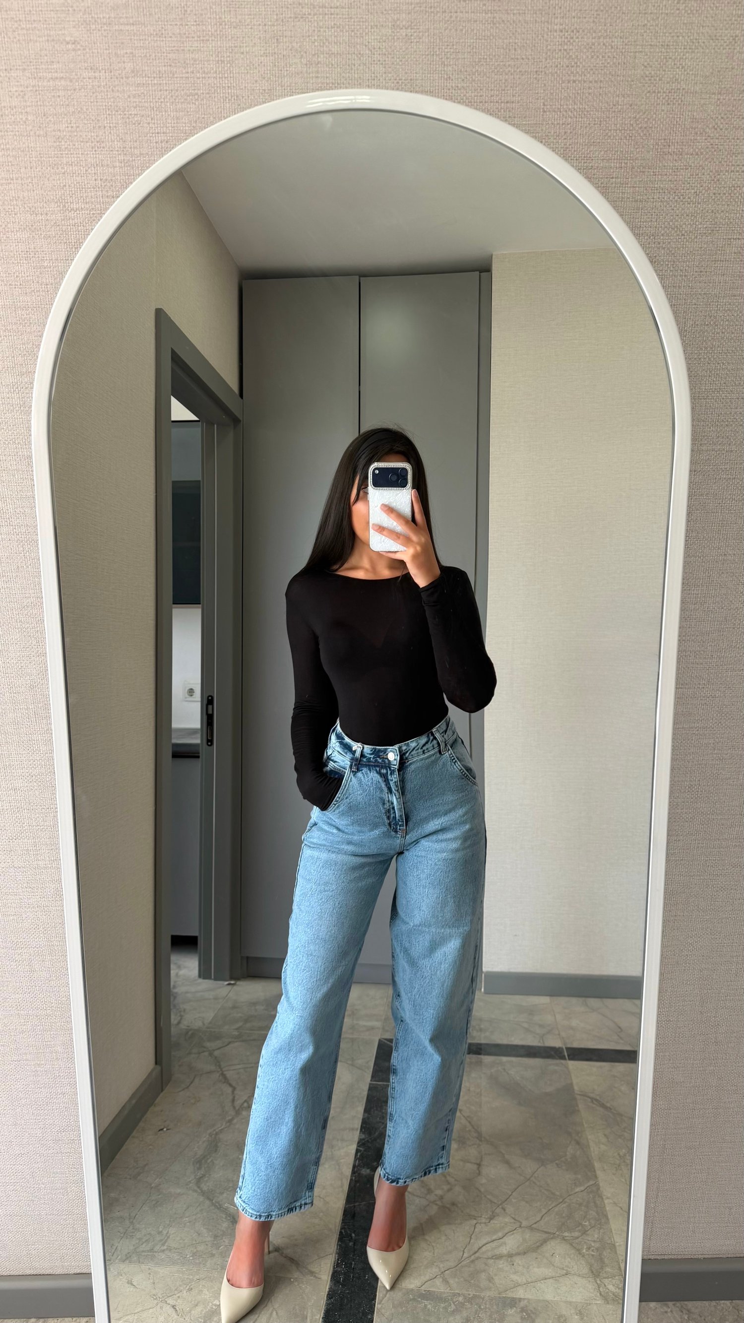 Yüksek bel mom jean