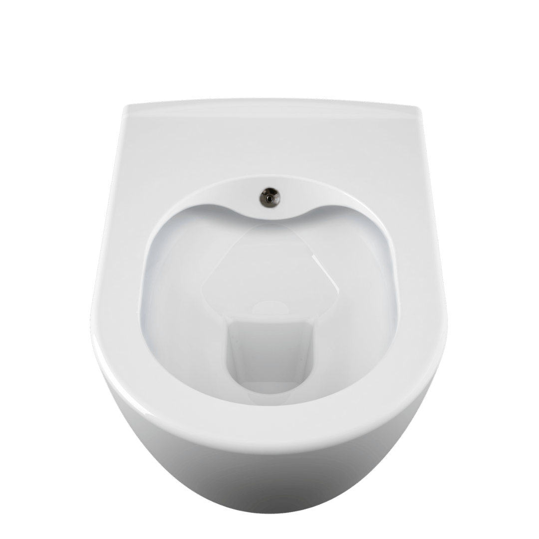SUA Rimless Wand-WC mit integrierter Bidetfunktion – Weiß (Bella Rotondo) - Leonardo davinci