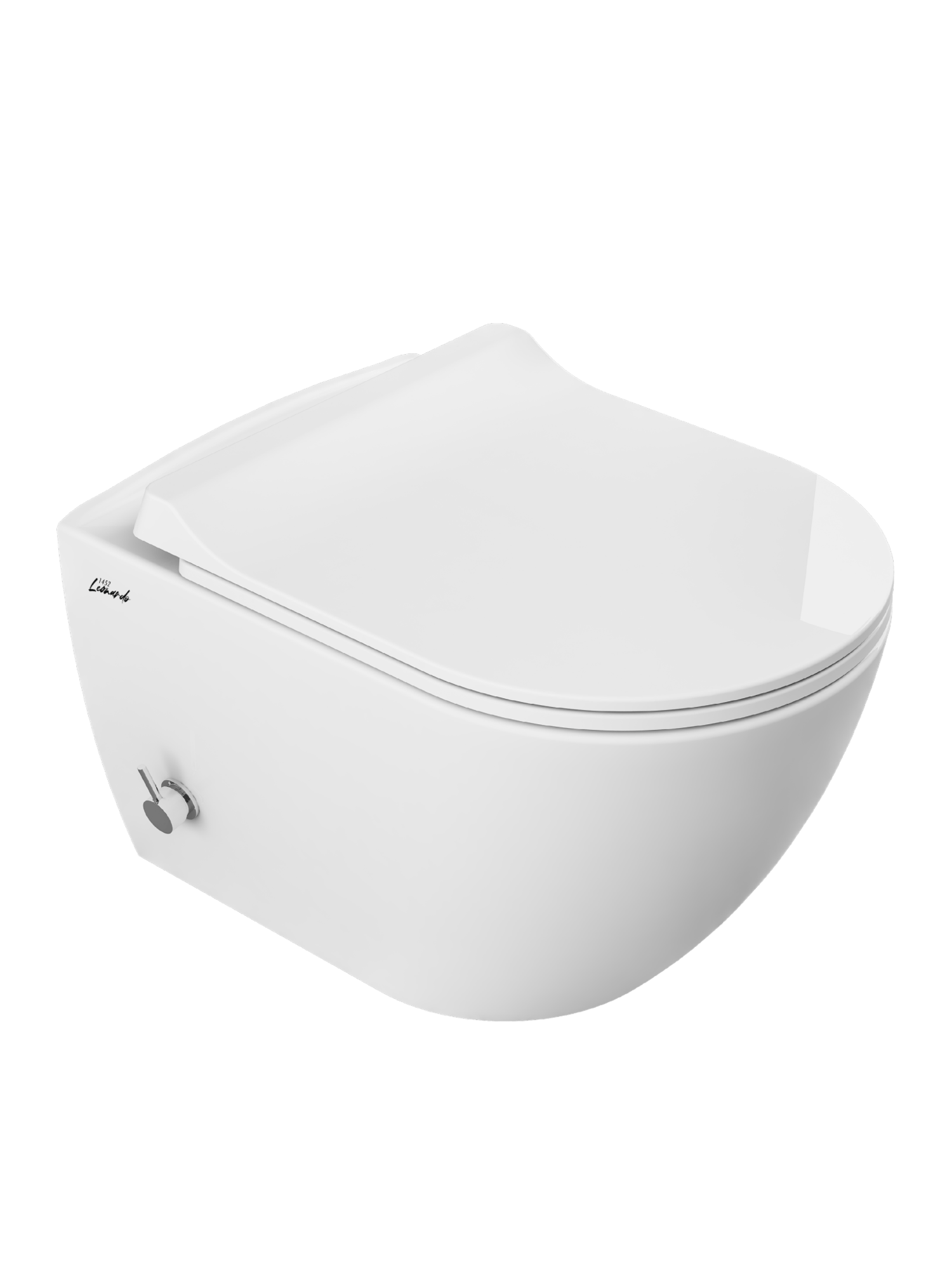 SUA Rimless Wand-WC mit integrierter Bidetfunktion – Weiß (Bella Rotondo) - Leonardo davinci