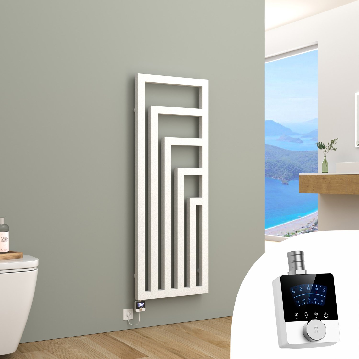 Twister Design-Badheizkörper mit Thermostat