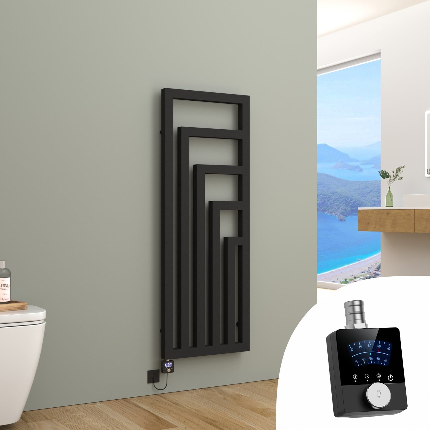 Twister Design-Badheizkörper mit Thermostat