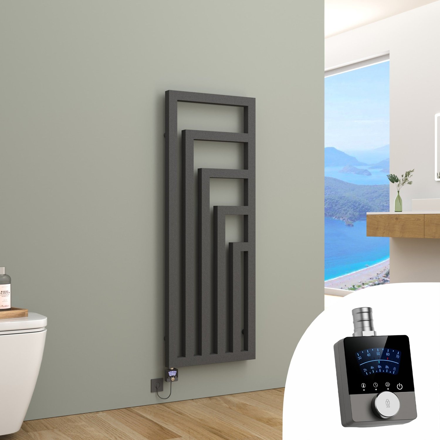Twister Design-Badheizkörper mit Thermostat
