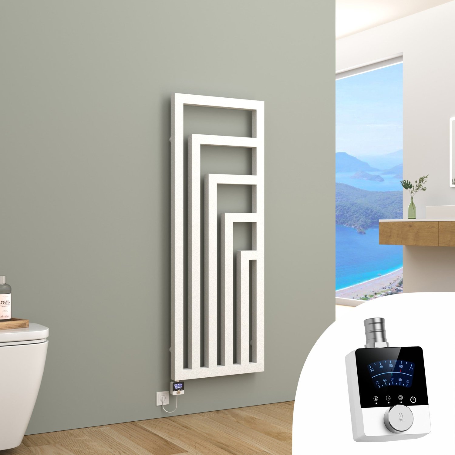Twister Design-Badheizkörper mit Thermostat