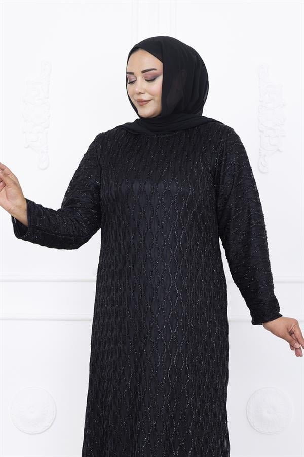 Amine Hüma Mahi Dantel Abiye Elbise Siyah