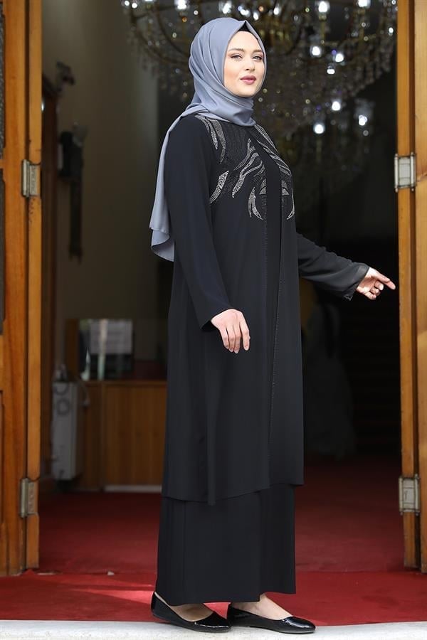 Amine Hüma Mine Abiye Siyah