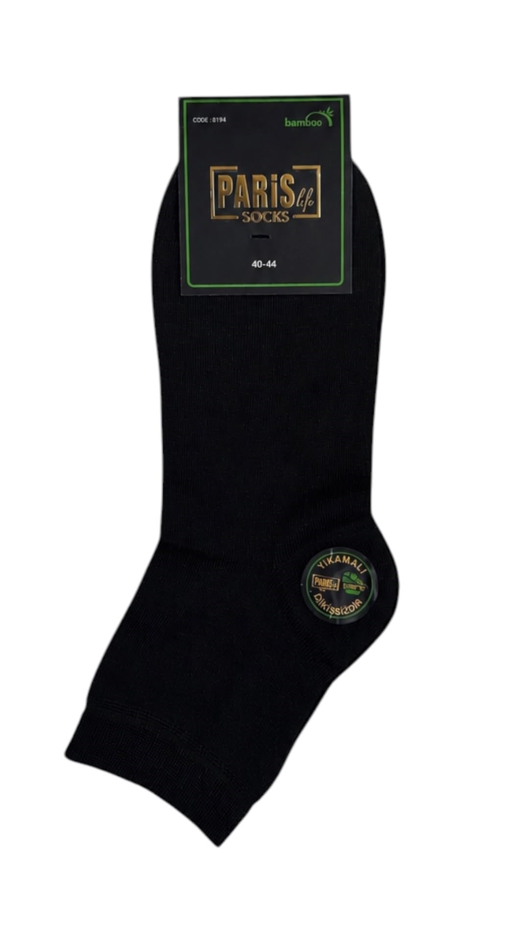 Premium Bambu Erkek Yarım Konç SİYAH
