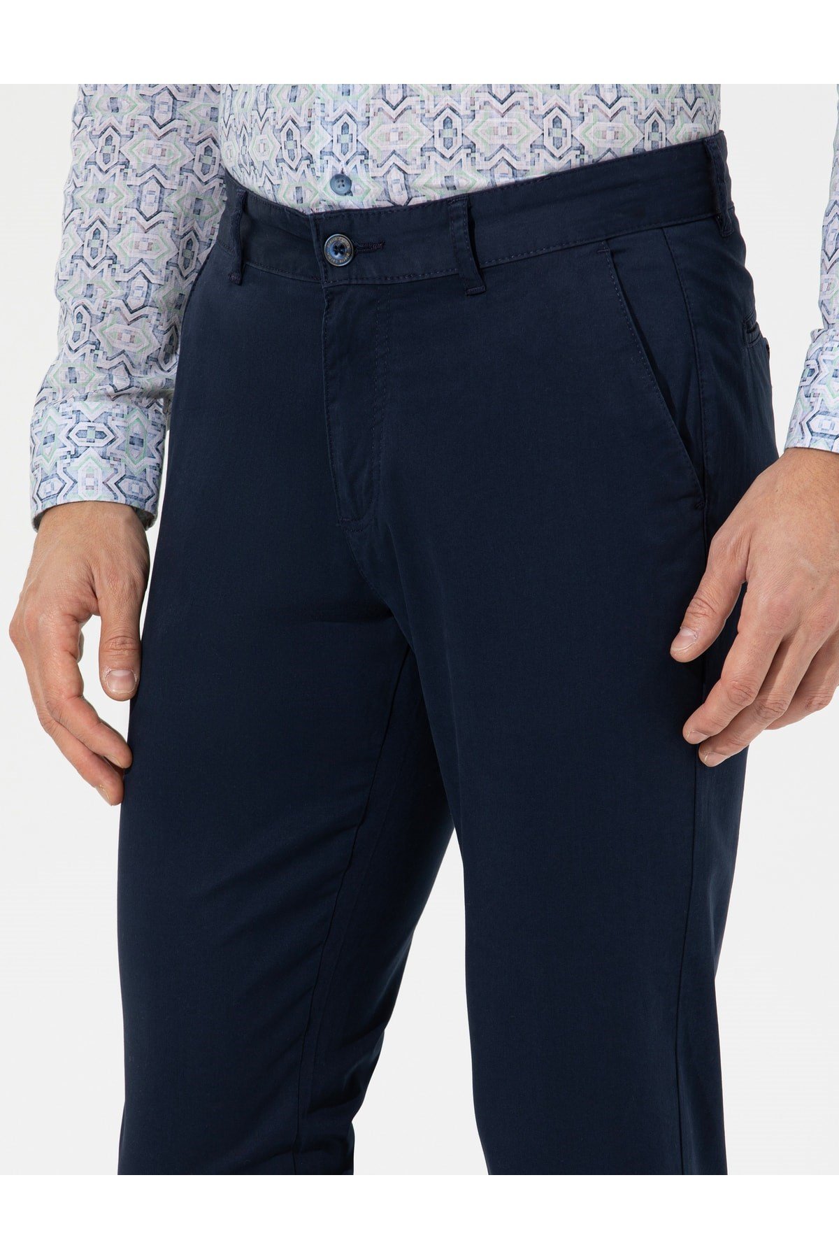 23y Rives Lacivert Spor Dokuma Slim Fit Pantolon