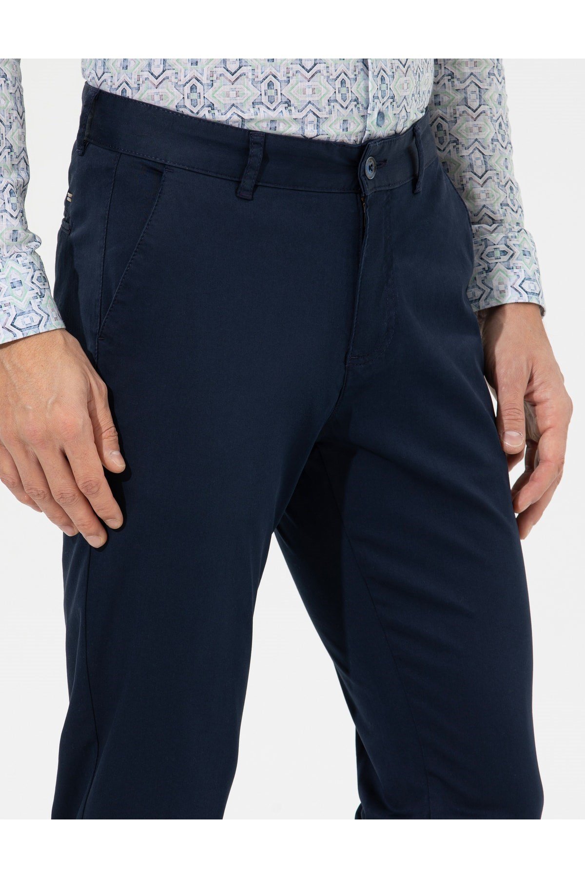 23y Rives Lacivert Spor Dokuma Slim Fit Pantolon