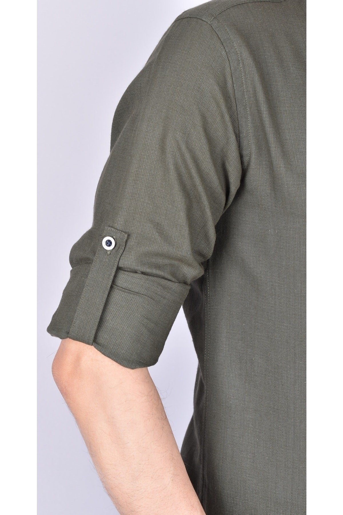 407-1 Slimfit Düz Yazlık Gömlek/haki/s