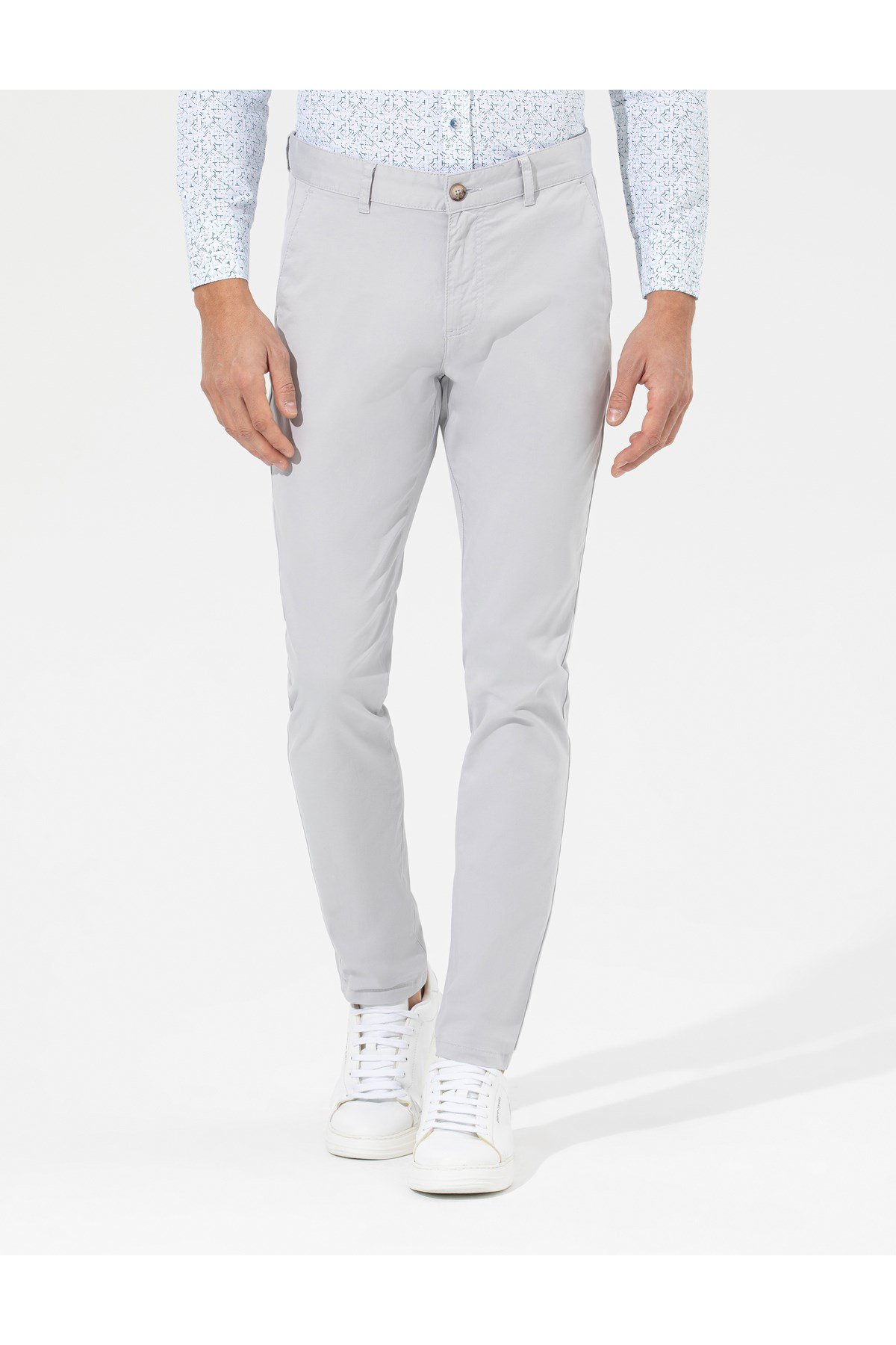Açık Gri Slim Fit Basic Chino Pantolon 50268098-VR001
