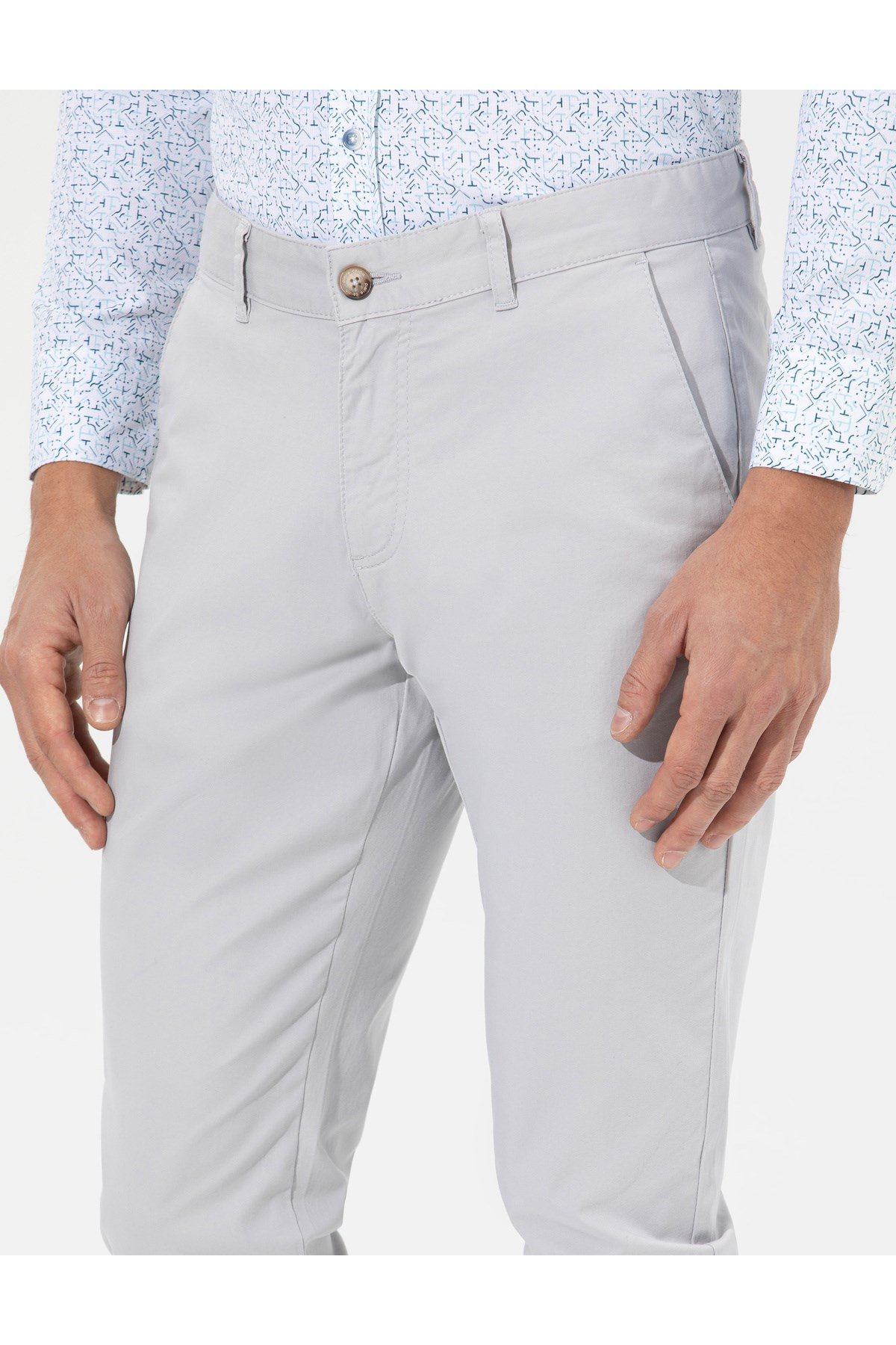 Açık Gri Slim Fit Basic Chino Pantolon 50268098-VR001